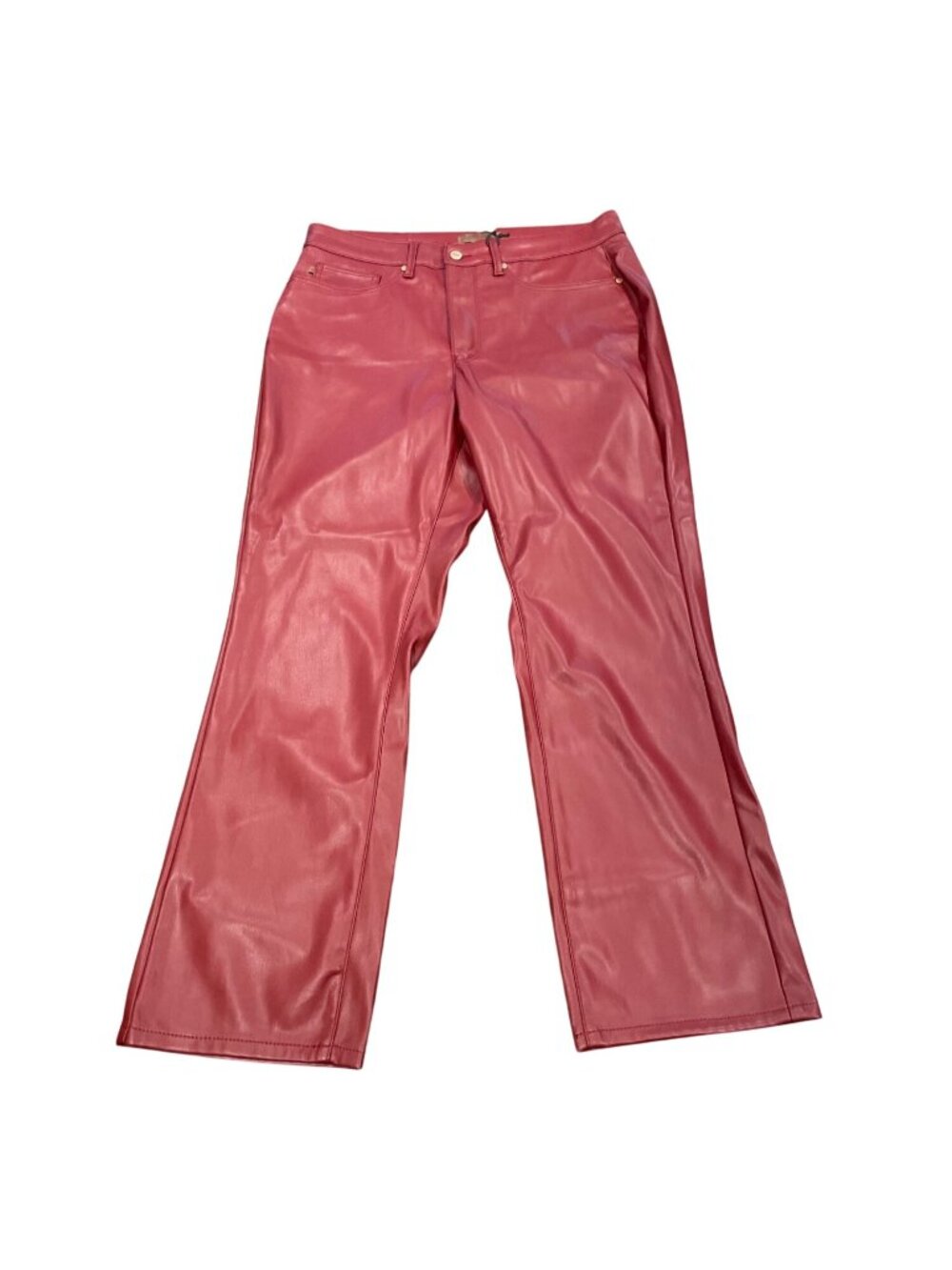 NWT Judy Blue Red Faux Leather Pants 14W Straight Leg Tummy Control 30"L JB88898